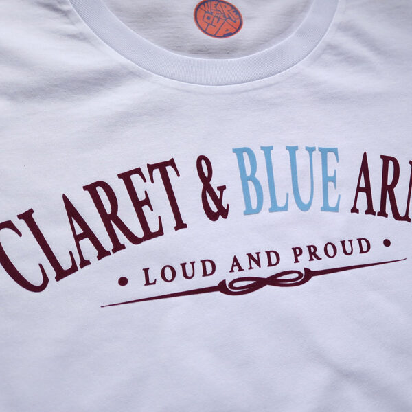 Claret-And-Blue-Army-White-T-shirt