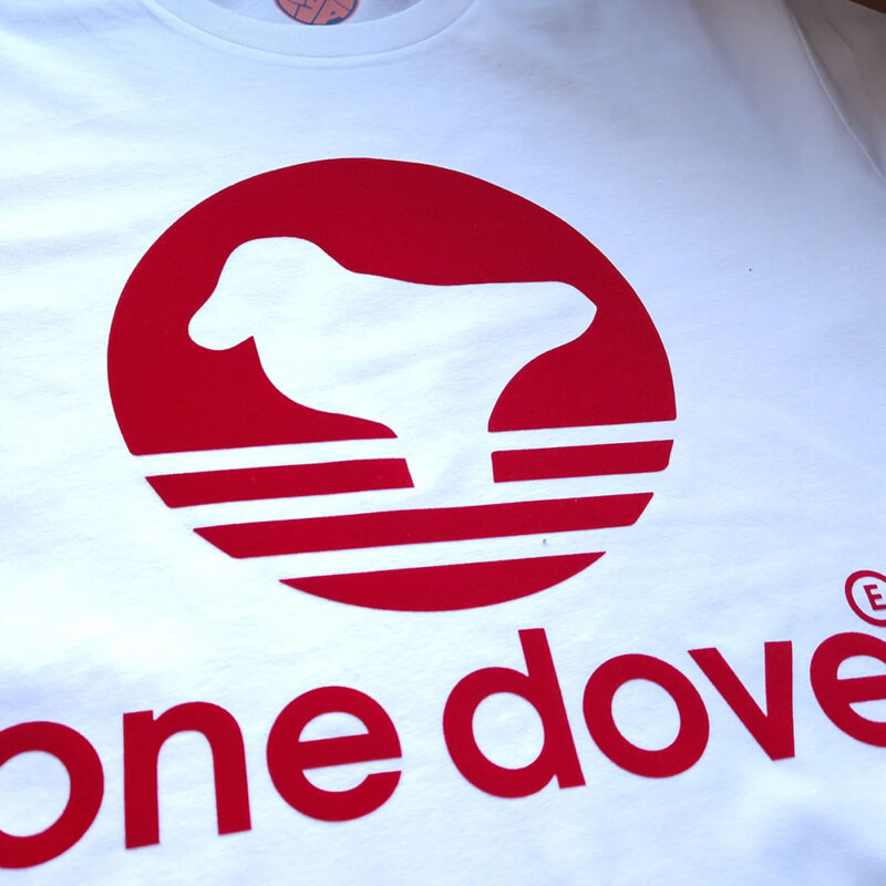 One-Dove-White-T-shirt-Red Print