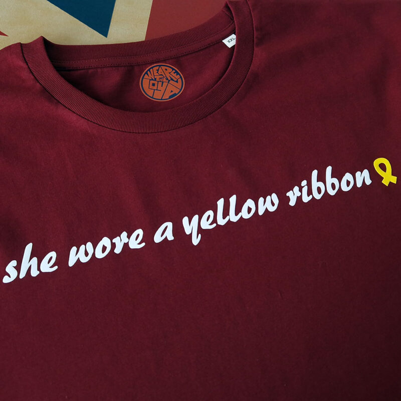 She-Wore-A-Yellow-Ribbon-Burgundy-T-shirt