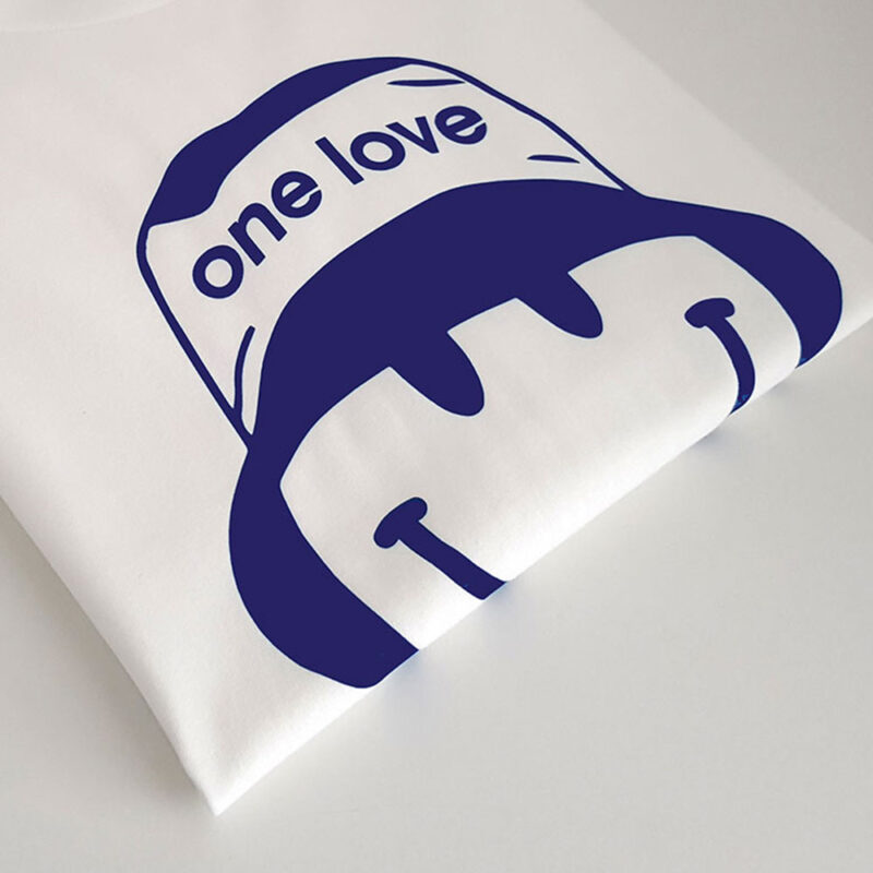 One-Love-White-T-shirt-folded