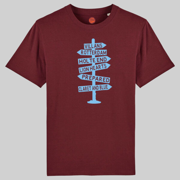 Villa-signpost Burgundy T-shirt